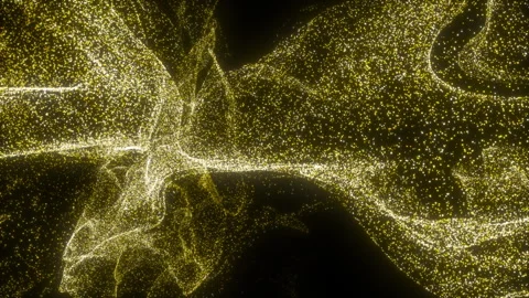 Gold Abstract Particle Fluid Animation Background Loop Stock Footage 314467340