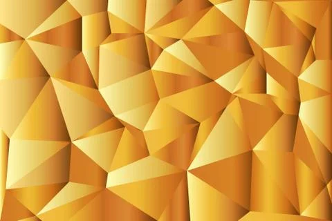 Gold-Abstract polygonal background. Triangles . Geometrical lines Stock Illustration