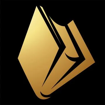 Gold Abstract Simplistic Book Icon Stock Illustration