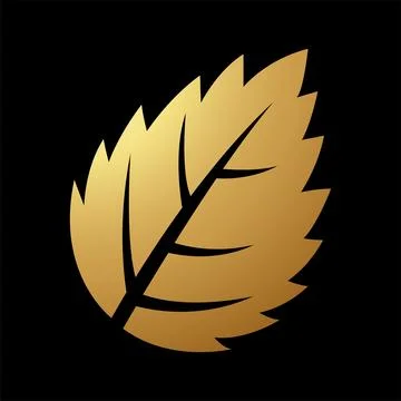 Gold Abstract Simplistic Nettle Leaf Icon Stock Illustration