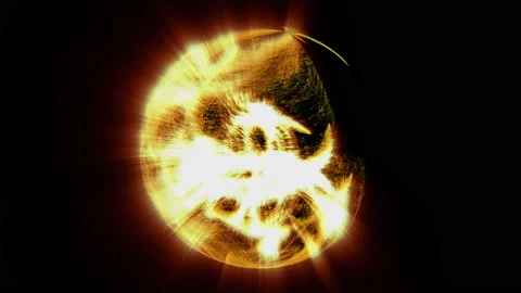 Gold abstract Sphere on black Stock Footage 91826573
