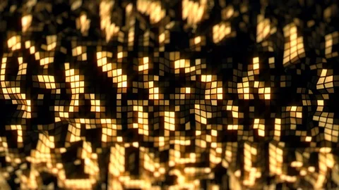 Gold Abstract Square Shining Background Loop Stock Footage 102362927