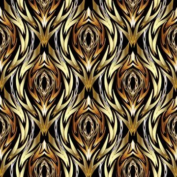 Gold abstract textured vector seamless pattern. Patterned orname Illustrazione stock