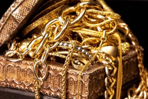 Gold accessories. Stock Photos