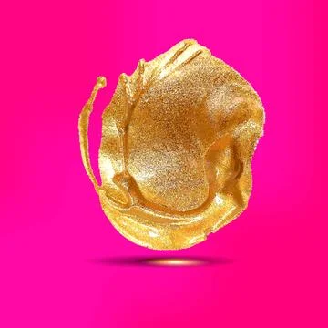 Gold acrylic spot Stock Illustration