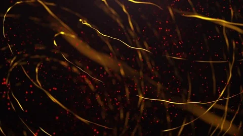 Gold ad Red Particles. Abstract Background. Loop Stock Footage 76548043