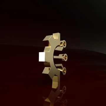 Gold Algorithm icon isolated on brown background. Algorithm symbol design fro Stock Illustration