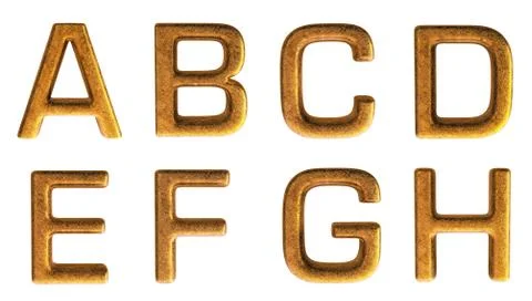 Gold Alphabet 3D Render Set Stock Illustration