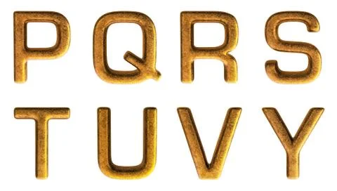 Gold Alphabet 3D Render Set Stock Illustration
