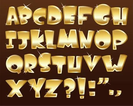 Gold alphabet Stock Illustration