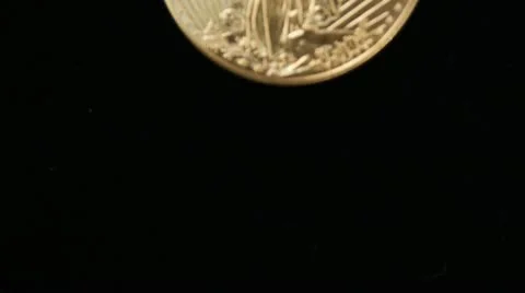 Gold American Eagle 1 oz coins - (Sequence 1) Stock Footage 11136362