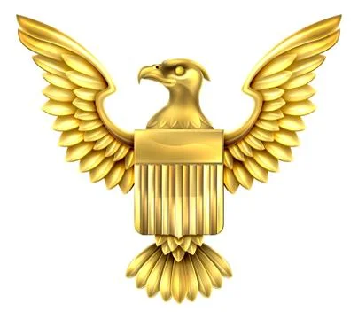 Gold American Eagle Shield Stock Illustration