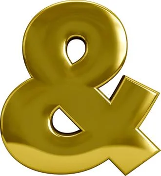 Gold Ampersand - &amp; Stock Illustration