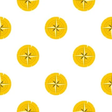 Gold ancient compass pattern flat Illustrazione stock