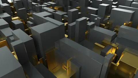 Gold And Black Blocks Stock Illustration