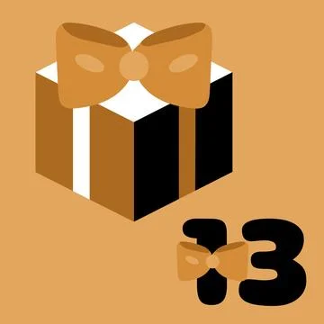 Gold And Black Boho Advent Calendar Illustration With Gift Stock Illustration