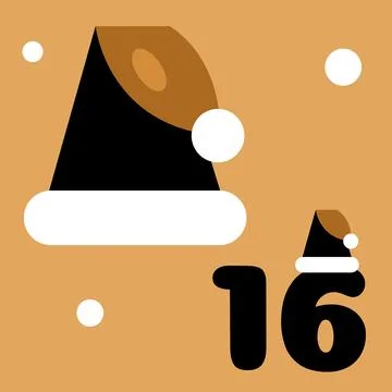 Gold And Black Boho Advent Calendar Illustration With Hat Stock Illustration