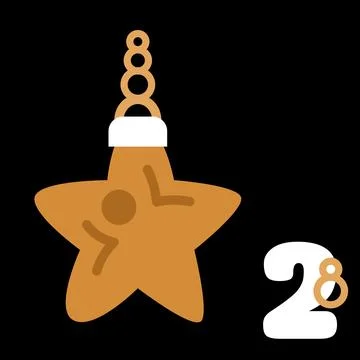 Gold And Black Boho Advent Calendar Illustration With Star Stock Illustration