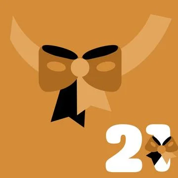 Gold And Black Boho Advent Calendar Illustration With Bow 스톡 일러스트