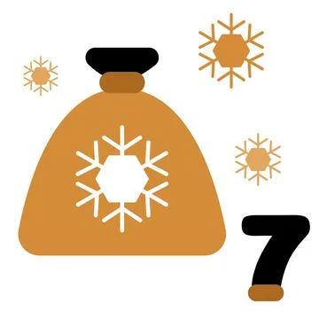Gold And Black Boho Advent Calendar Illustration With Bag 스톡 일러스트