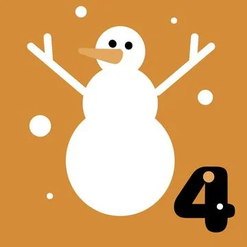 Gold And Black Boho Advent Calendar Illustration With Snowman Stock Illustration