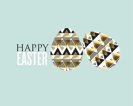 Gold and black concept easter egg decoration. vector illustration of eggs pat Illustrazione stock