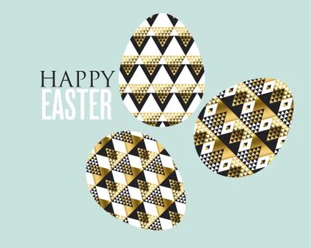 Gold and black concept easter egg decoration. vector illustration of eggs pat Illustrazione stock