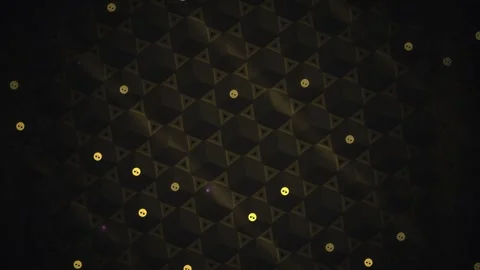 Gold and black geometric pattern with glowing elements Stock Footage 339323565