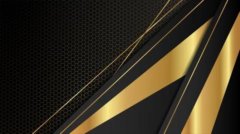 Gold and black with hexagonal abstract modern background Stock Illustration