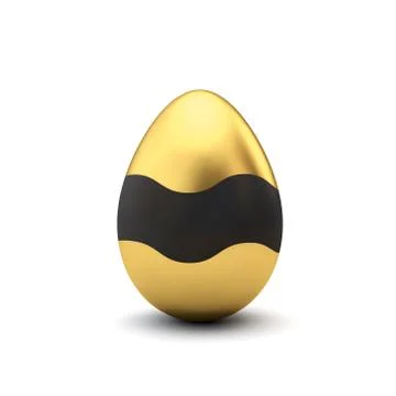 Gold and black pattern luxury easter egg. 3D Rendering Stock Illustration
