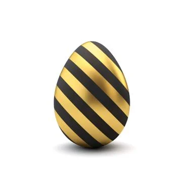 Gold and black pattern luxury easter egg. 3D Rendering イラスト素材