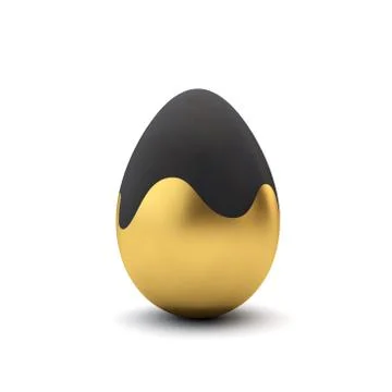 Gold and black pattern luxury easter egg. 3D Rendering Stock Illustration