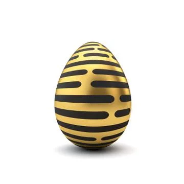 Gold and black pattern luxury easter egg. 3D Rendering 库存插图