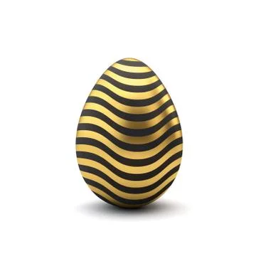 Gold and black pattern luxury easter egg. 3D Rendering Stock Illustration