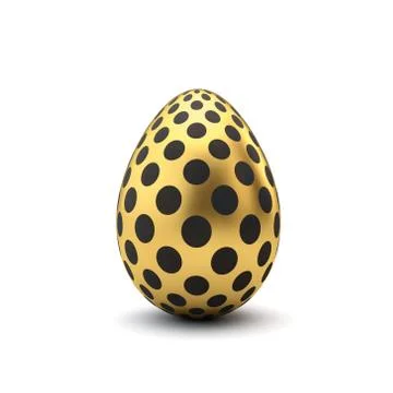 Gold and black pattern luxury easter egg. 3D Rendering Stock Illustration