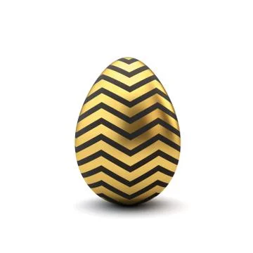 Gold and black pattern luxury easter egg. 3D Rendering Illustrazione stock