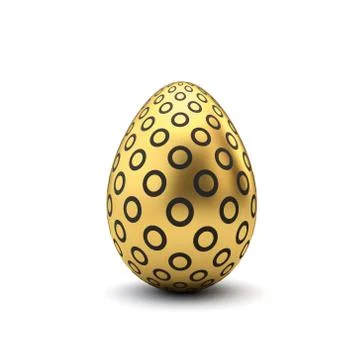 Gold and black pattern luxury easter egg. 3D Rendering Stockillustratie