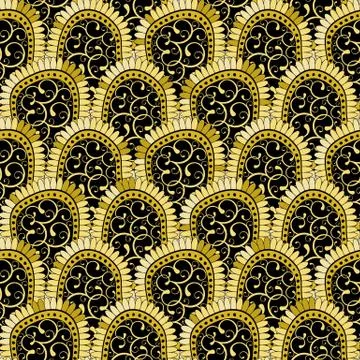 Gold and black seamless pattern Stock Illustration