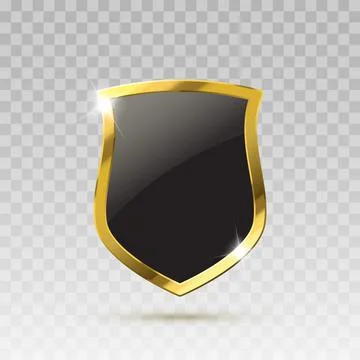 Gold and black shield vector illustration Stock Illustration