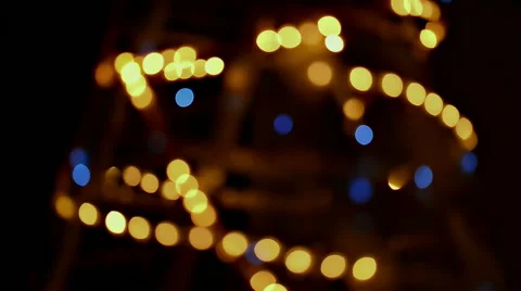 Gold and Blue Bokeh Stock Footage 53364541