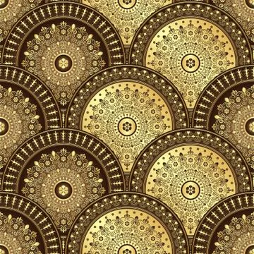 Gold and brown seamless pattern Stock Illustration