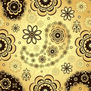 Gold and brown seamless pattern Stock Illustration