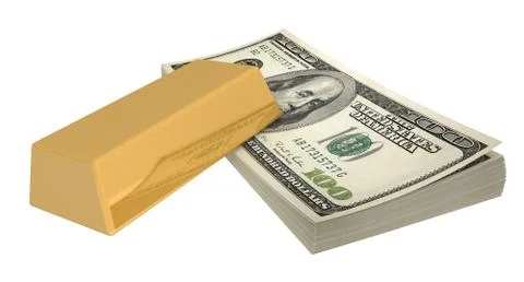 Gold and dollars Stock Illustration