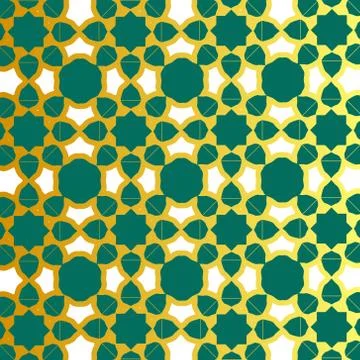Gold and green islamic pattern design vector for decoration background textur Stock Illustration