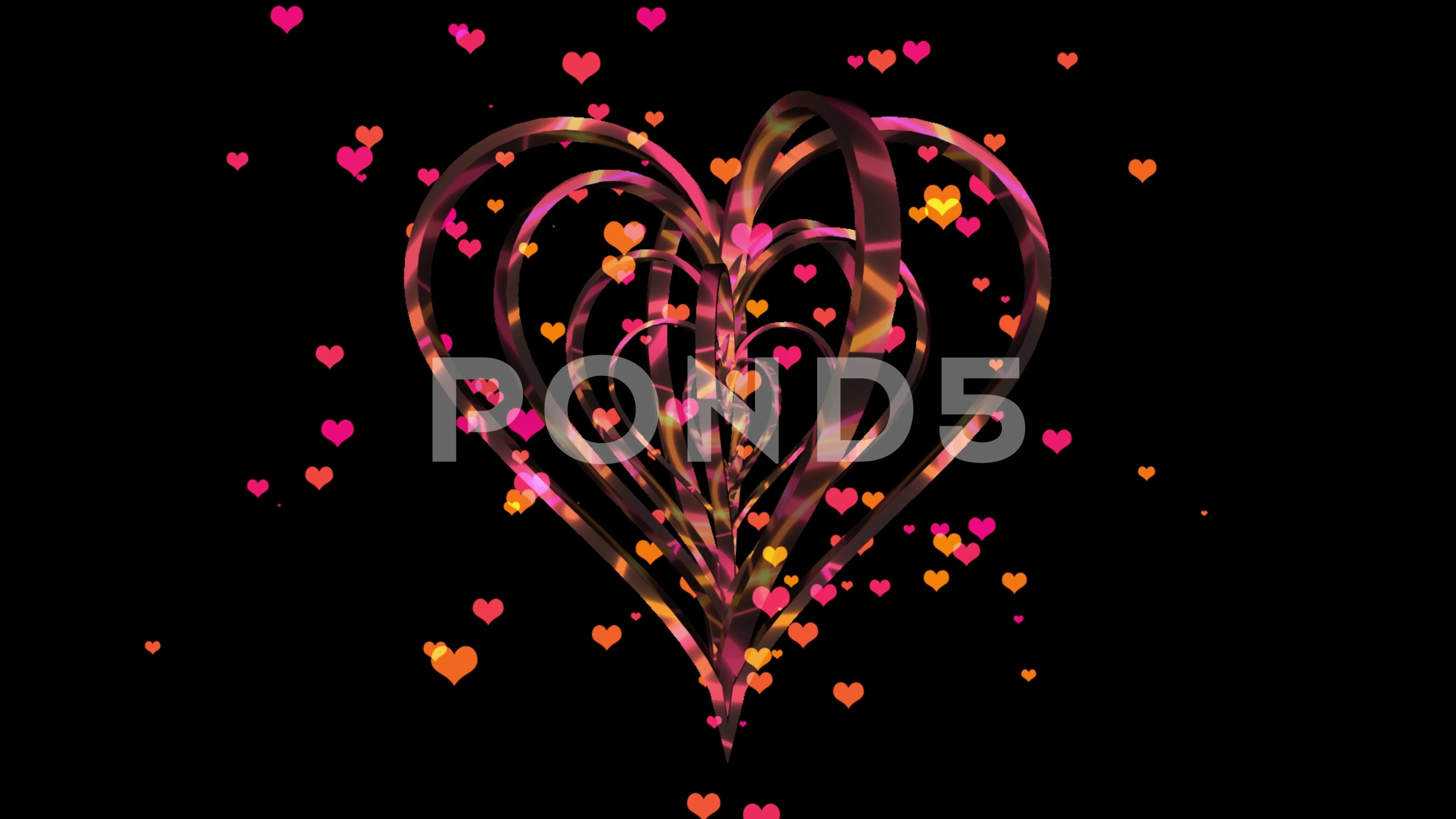 Gold and magenta heart animation in rota... | Stock Video | Pond5