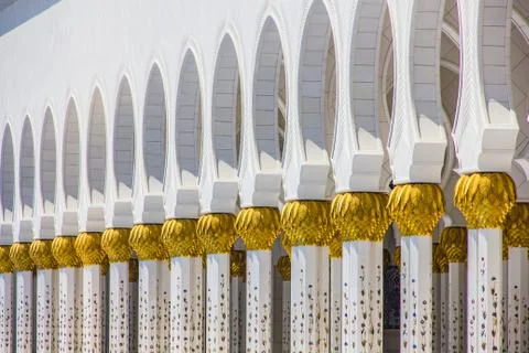 Gold and marble pattern at the Sheikh Zayed Mosque in Abu Dhabi, UAE Stock Photos