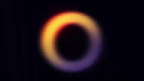 Gold and navy blurry gradient, waving and glowing ring with noise texture Stock Footage 331373992