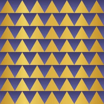 A gold and periwinkle triangles vector pattern 스톡 일러스트