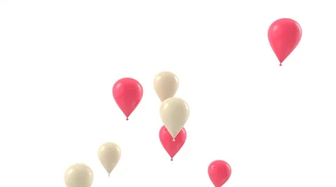 Gold and Pink Balloons Stock Footage 44159679