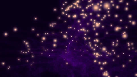 Gold and purple network of dynamic particles floating in 3d space Stock Footage 268808386